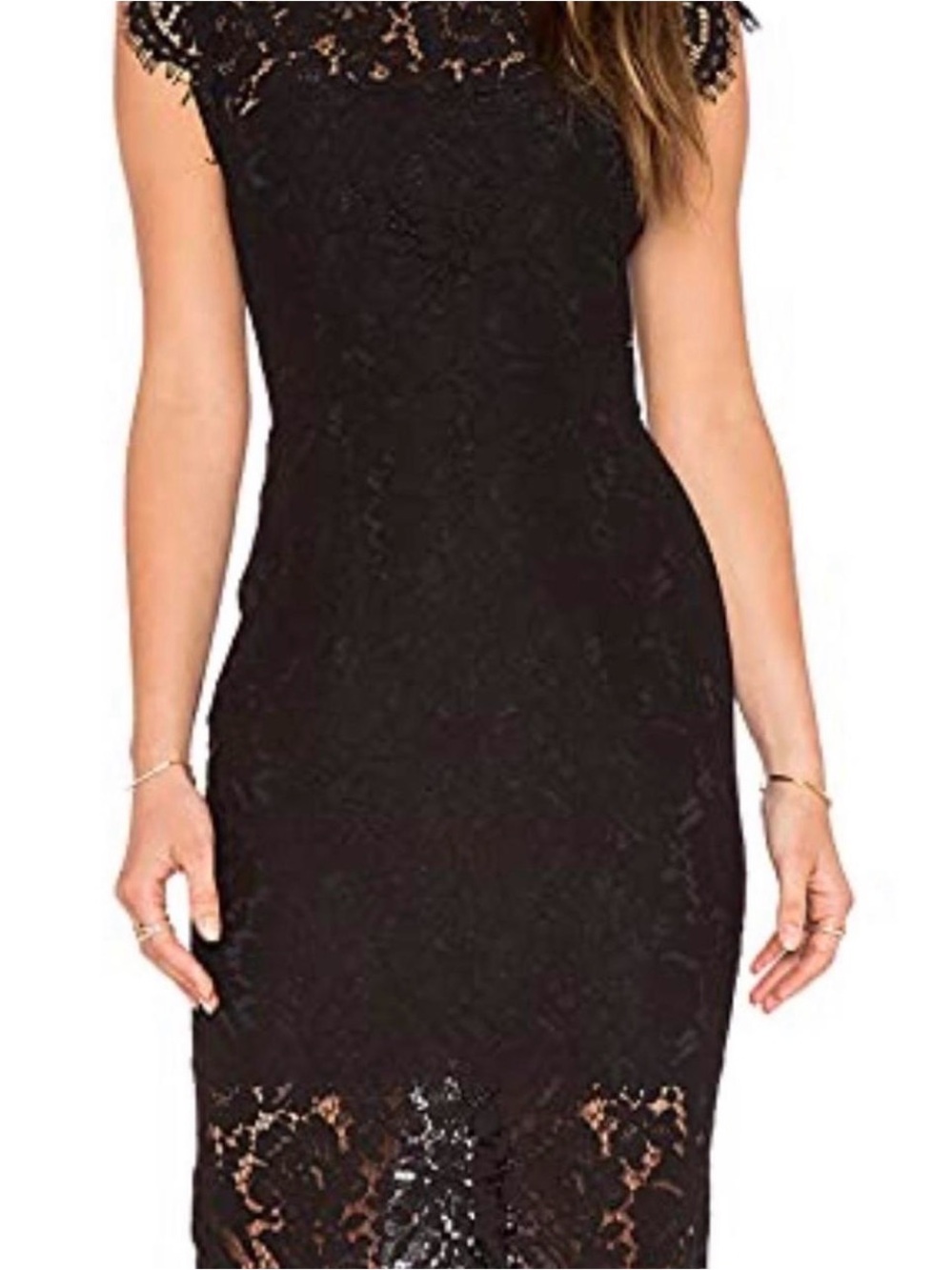 Woman’s Small Black Lace Midi Dress